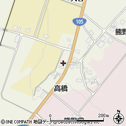 秋田県大仙市上鴬野高橋104周辺の地図