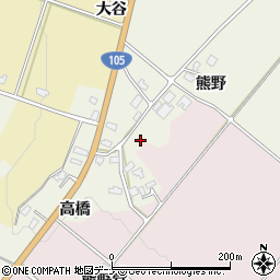 秋田県大仙市上鴬野高橋7周辺の地図