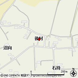 秋田県大仙市上鴬野後村周辺の地図