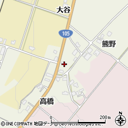 秋田県大仙市上鴬野高橋61周辺の地図