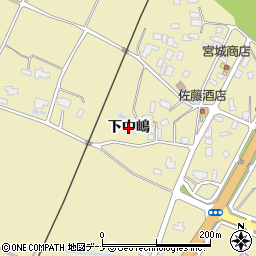 秋田県大仙市下鴬野（下中嶋）周辺の地図