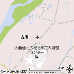 秋田県仙北市角館町薗田古川周辺の地図