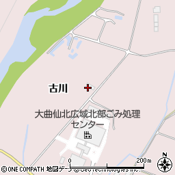 秋田県仙北市角館町薗田（古川）周辺の地図