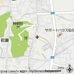 秋田県仙北市角館町岩瀬186周辺の地図