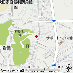 秋田県仙北市角館町岩瀬156周辺の地図