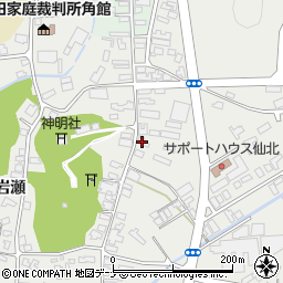 秋田県仙北市角館町岩瀬190周辺の地図