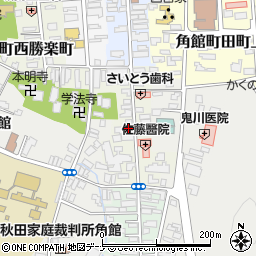 秋田県仙北市角館町下新町周辺の地図