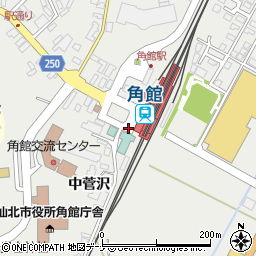 秋田県仙北市角館町周辺の地図