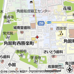 秋田県仙北市角館町下中町周辺の地図