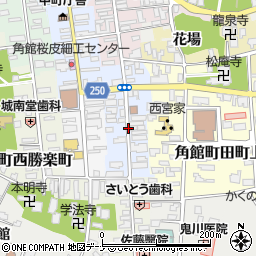 秋田県仙北市角館町岩瀬町周辺の地図
