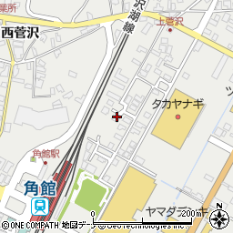秋田県仙北市角館町上菅沢周辺の地図