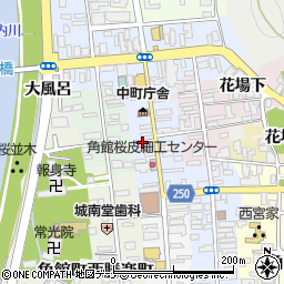 秋田県仙北市角館町中町周辺の地図