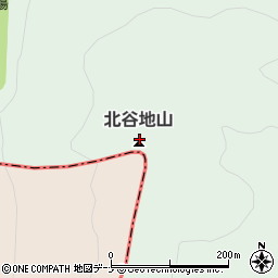 北谷地山周辺の地図