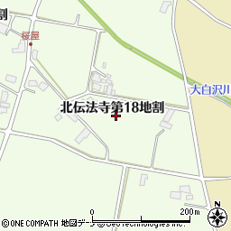岩手県矢巾町（紫波郡）北伝法寺周辺の地図