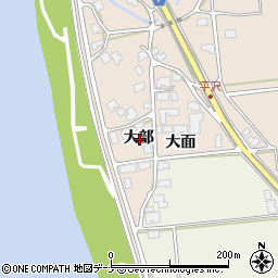 秋田県秋田市雄和平沢大部周辺の地図