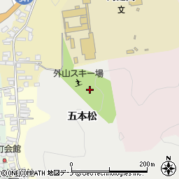 秋田県仙北市角館町五本松周辺の地図