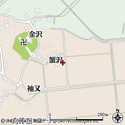 秋田県秋田市雄和平沢蟹沢38周辺の地図