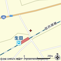 秋田県仙北市田沢湖神代街道南54-1周辺の地図