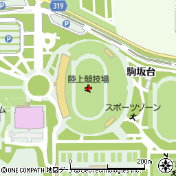 秋田県立中央公園陸上競技場周辺の地図