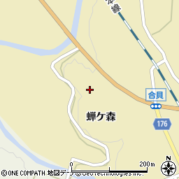秋田県大仙市協和船岡蝉ケ森周辺の地図