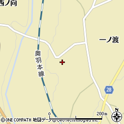秋田県大仙市協和船岡一ノ渡168周辺の地図