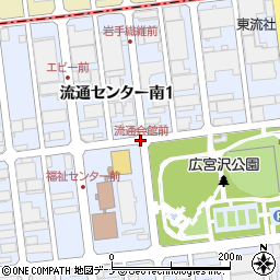 流通会館前周辺の地図
