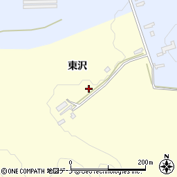 秋田県秋田市河辺松渕東沢周辺の地図