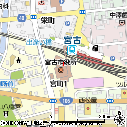 宮古市役所　教育委員会総務課・学校教育課・生涯学習課教育研究所周辺の地図