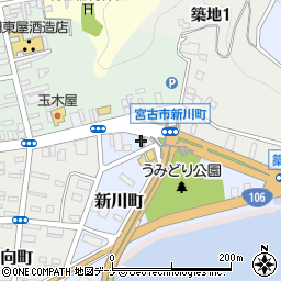 宮古新川町郵便局周辺の地図