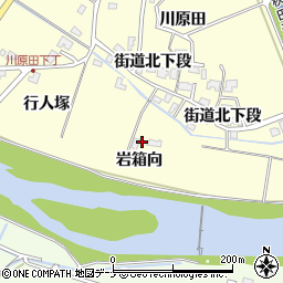 秋田県秋田市河辺松渕岩箱向周辺の地図