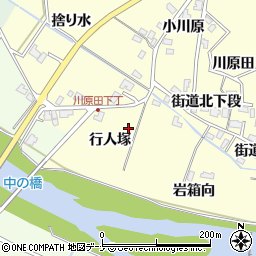 秋田県秋田市河辺松渕（行人塚）周辺の地図