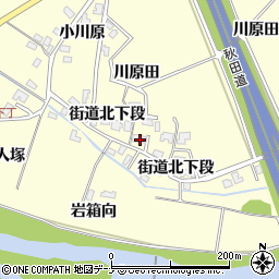 秋田県秋田市河辺松渕川原田34周辺の地図