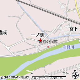 秋田県秋田市河辺豊成一ノ割周辺の地図
