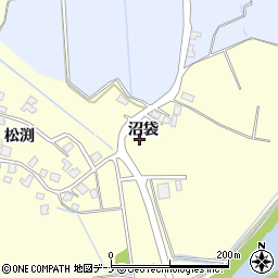 秋田県秋田市河辺松渕沼袋周辺の地図