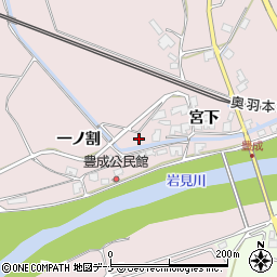 秋田県秋田市河辺豊成周辺の地図