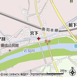 秋田県秋田市河辺豊成宮下周辺の地図