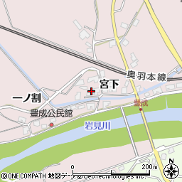 秋田県秋田市河辺豊成宮下63周辺の地図