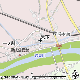 秋田県秋田市河辺豊成宮下33-2周辺の地図