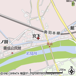 秋田県秋田市河辺豊成宮下28周辺の地図