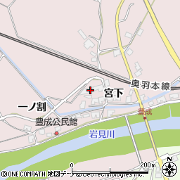 秋田県秋田市河辺豊成宮下34周辺の地図