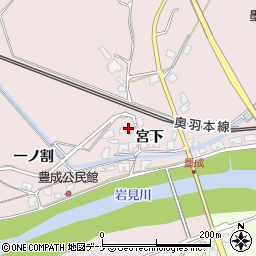 秋田県秋田市河辺豊成宮下33-1周辺の地図