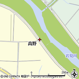秋田県秋田市雄和田草川高野周辺の地図