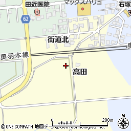 秋田県秋田市河辺松渕高田周辺の地図