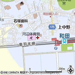 秋田県秋田市河辺和田上中野周辺の地図