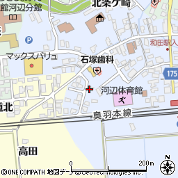 秋田市　河辺学校給食センター周辺の地図