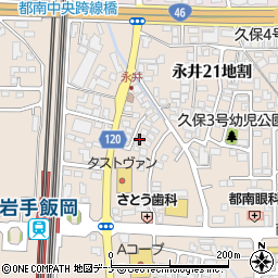 岩手県盛岡市永井２０地割1-36周辺の地図