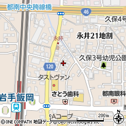 岩手県盛岡市永井２０地割1-42周辺の地図