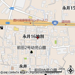 岩手県盛岡市永井（１６地割）周辺の地図