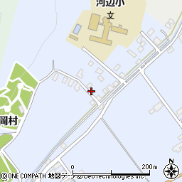 秋田県秋田市河辺和田（岡村）周辺の地図