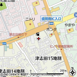 岩手県盛岡市津志田１５地割周辺の地図